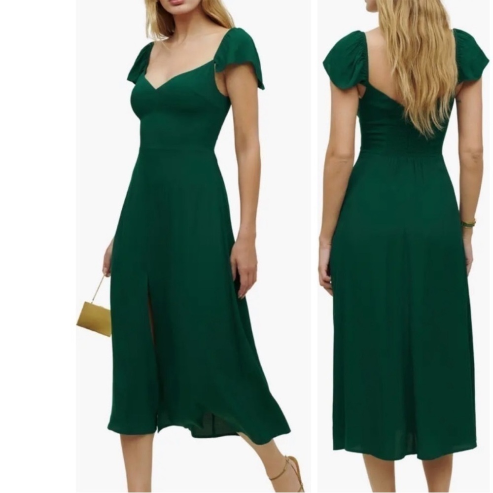 Reformation Baxley Dress - Emerald NWT